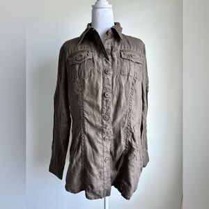 CABI Vintage 856 Sahara Lightweight Linen Utility Jacket Women’s Size Medium
